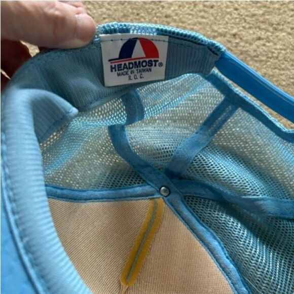 Vintage Mesh Trucker Cap Triangle Spring Flagg Suspension Parts Headmost Hat - Picture 9 of 9